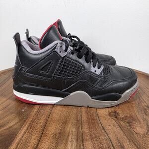 Nike Air Jordan 4 Retro Reimagined Ps Bred Kids Black Size 13.5 Shoes BQ7669-006